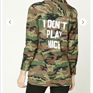 I don’t play nice camo button down